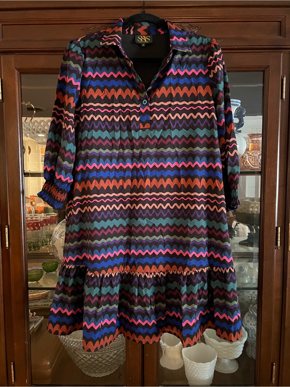SSYS the label long sleeve mini dress multi colored size S